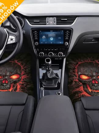 Spersonalizowane dywaniki samochodowe „Inferno Skull” z twoim tekstem