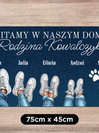 Personalizowana wycieraczka – Rodzinne sneakersy