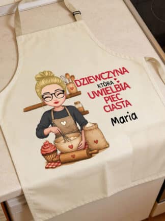 Spersonalizowany fartuch - Dziewczyna, która uwielbia piec ciasta
