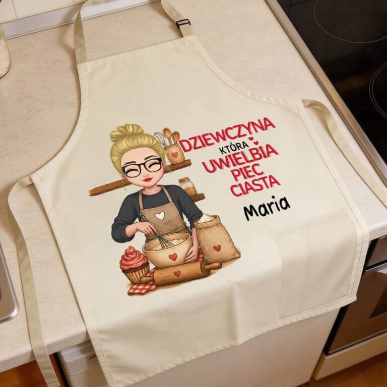 Spersonalizowany fartuch - Dziewczyna, która uwielbia piec ciasta